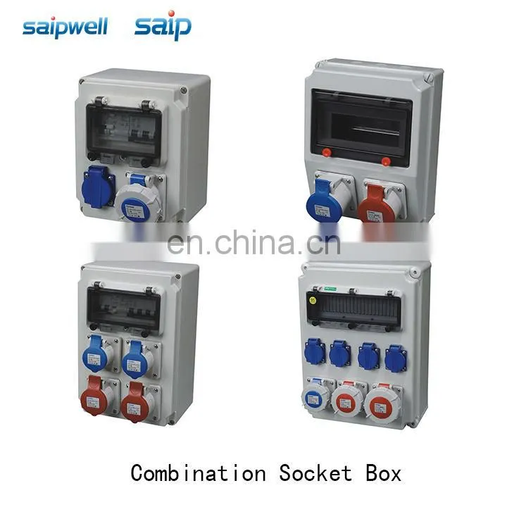 plastic power combination socket box SPCSM-0403