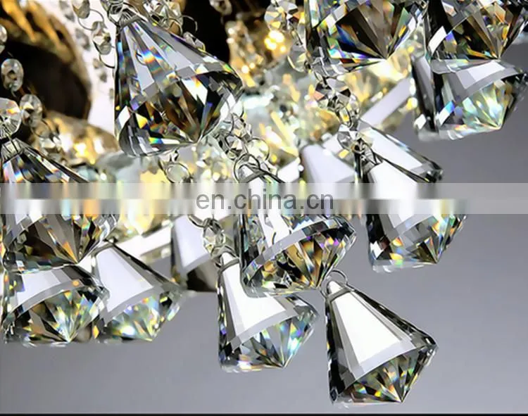 Round led living room crystal ceiling ceiling luxury stainless steel lamps