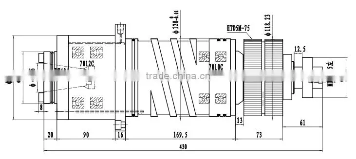 HN120BT40L coolant through hole cnc BT40 spindle for cnc machine center