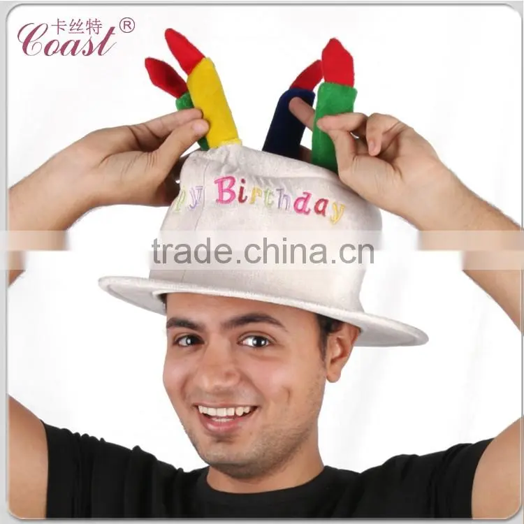 white happy birthday cake shaped hat