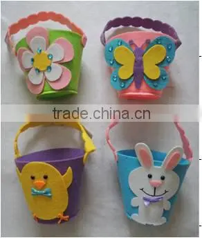 wholesale assorted styles kids play felt basket for easter
