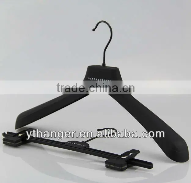 WL03 natural clips pants hanger wooden pants hanger wholesale
