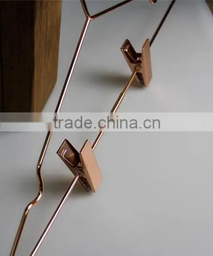 hot sale wide shoulder copper metal wire hanger for coat