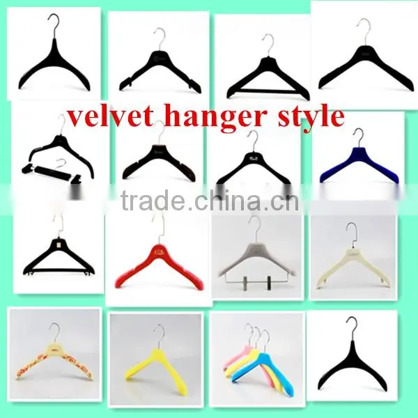 black plastic material dress velevt hanger