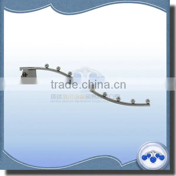 Metal chrome 7 beads shop display bracket for slotted channel