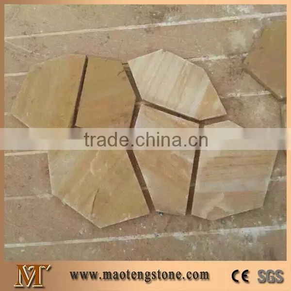 Yellow Slate Stone Tile Indoor Flagstone Flooring