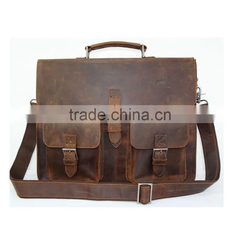crazy horse leather messenger bag leather
