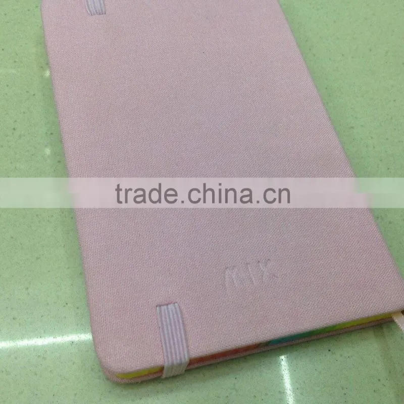 Cloth material notepad with color printed edge