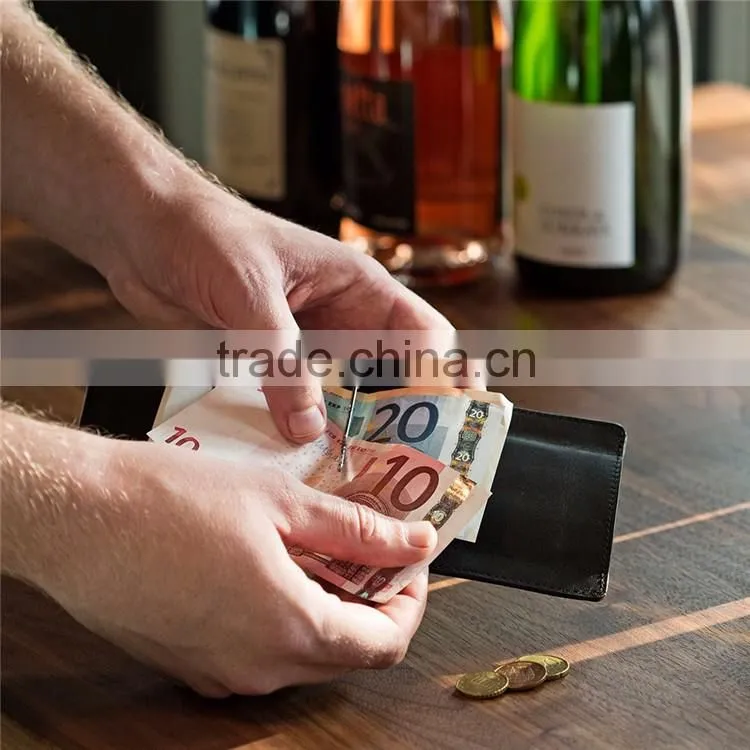 Europe slim leather wallet with coin pouch money clip wallet fro men