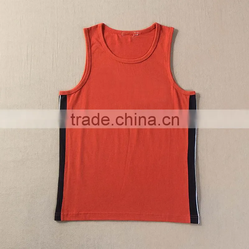 Hot sale fashion tank tops in bulk/stringer tank top wholesale/blank gym mens stringer singlet wholesale