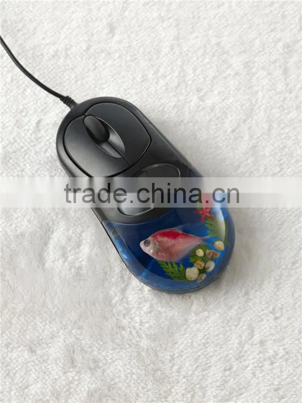 Resin Clear black real red Rose embedded decorative Wired Computer Mouse