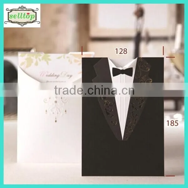 2014 high quality handmade wedding invitation card arabic