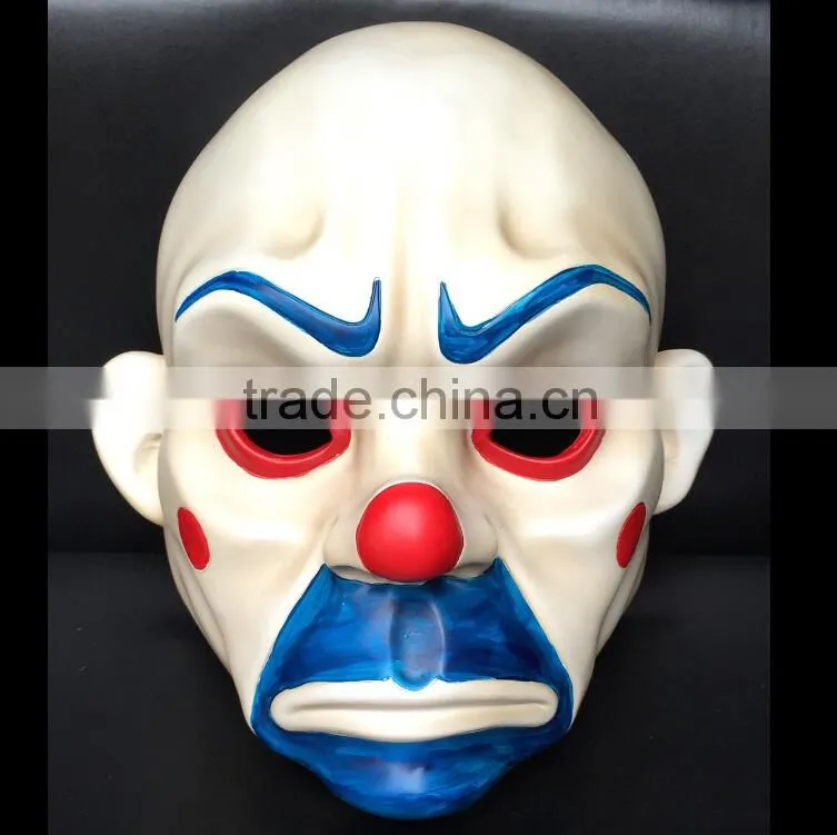 Latest Halloween mask joker robbers mask eco-friendly Halloween resin mask The Dark Knight Joker batman clown mask