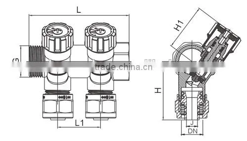 HR1040 factory manufacture forged brass water pex pipe manifold
