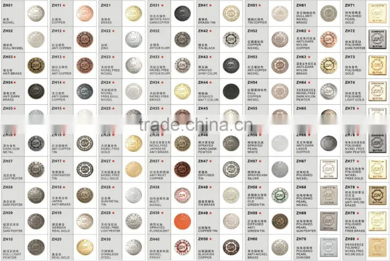 China manufacture Best Selling fashionable metal jeans button