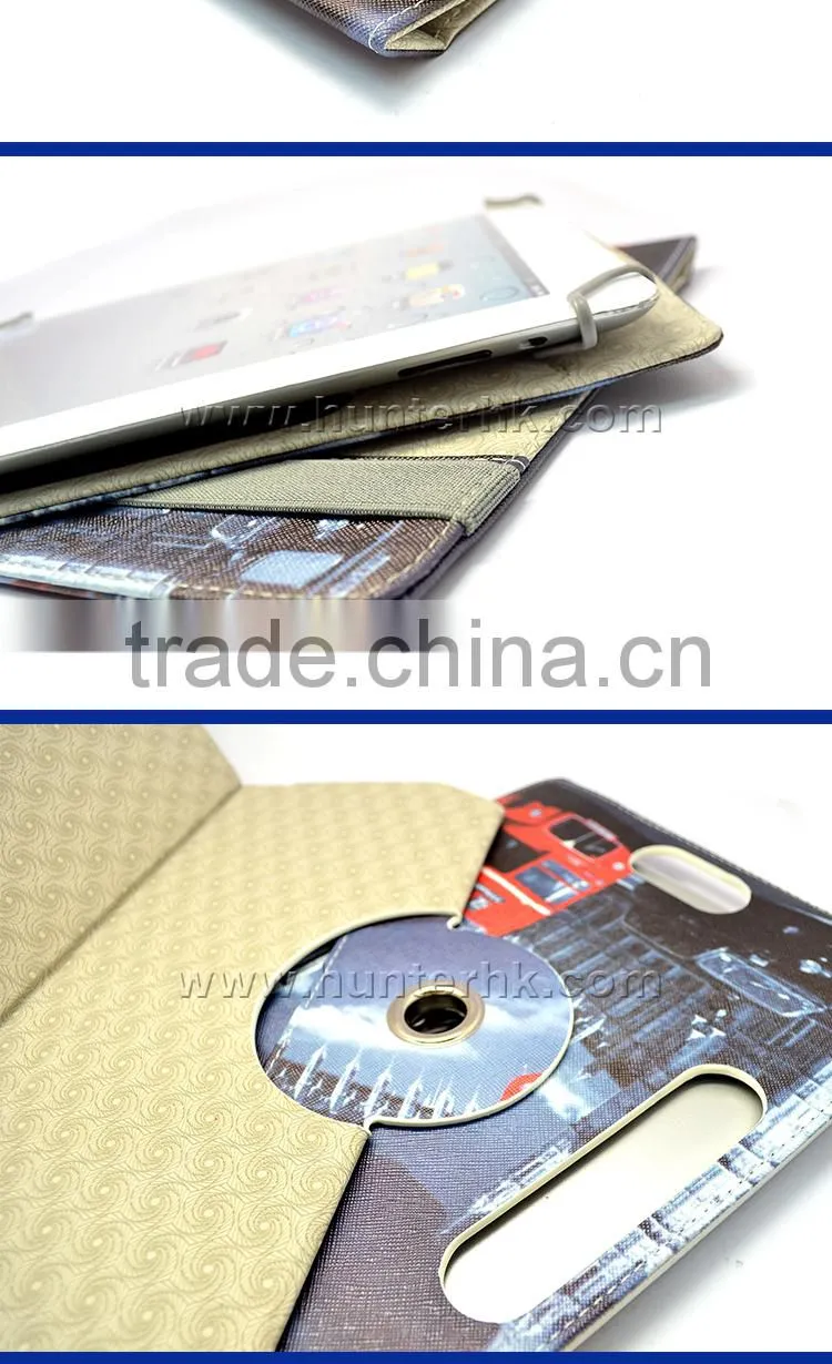Printed Tower Rotating Tablet Case For Kindle Fire