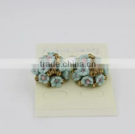 Fashion Beautiful Colorful Ball Stud Earrings Latest Style Flower Earrings For Girls