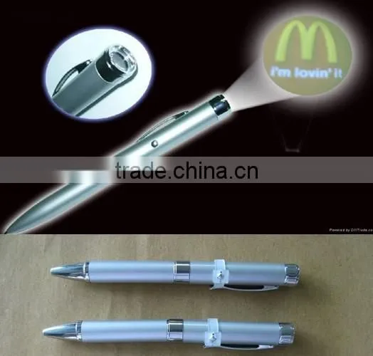 2014 hot selling projector pen for promotional gifts, led flashlight pen for school and office supplies