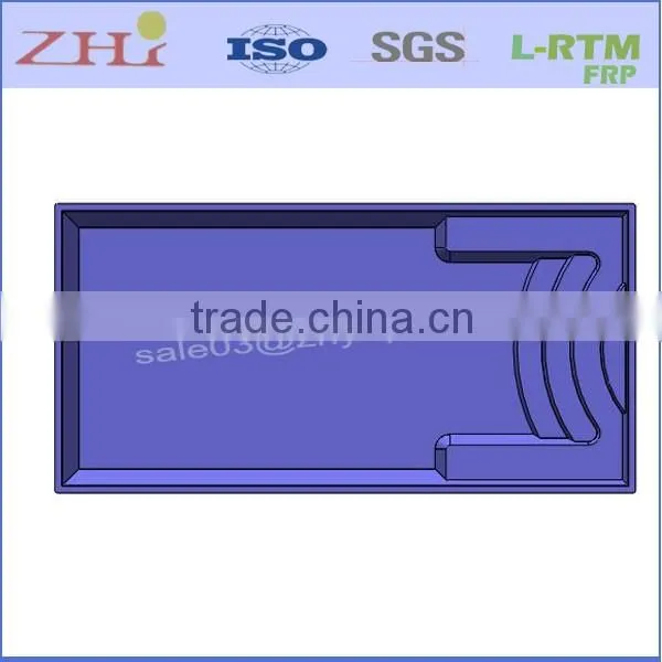 Custom One Piece Rectangle Fiberglass Pool(L8.0MxW3.9MxH1.35M)
