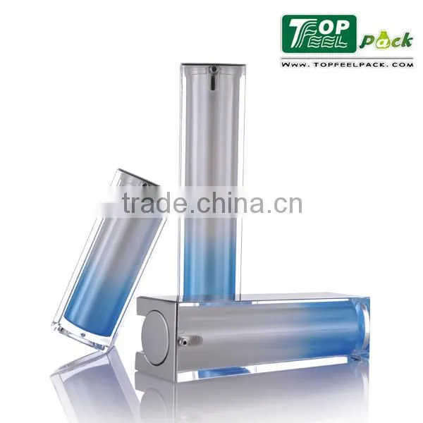 Black Square Airless Acrylic Cosmetic Bottle with Pump for Personal Care