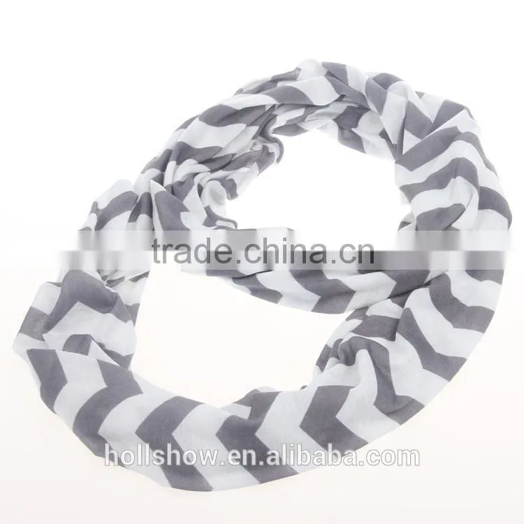 Wholesale Lady Fashion Polyester Circle Loop Cheveron Infinity Scarf