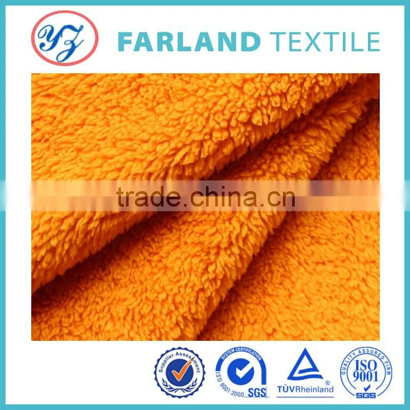 china supplier to provide 2015 new products orange color shu velveteen fabric for winter ugg boots
