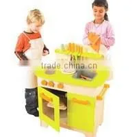 Wooden pretend play kitchen set toy for kids