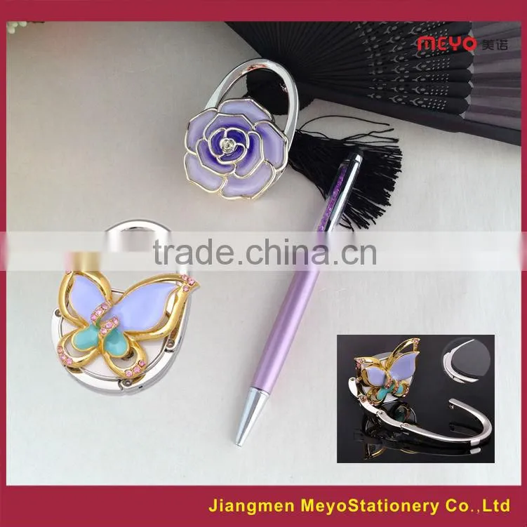 Touch Ball Pen And Folding Women's Purse Decorative Hanger Hook,Promotional Gift Set 2015