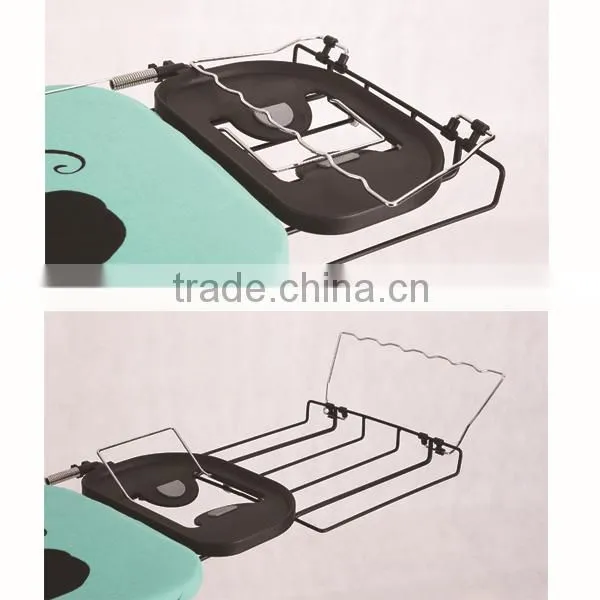 Luxury monoblock folding stand retractable iron nest ironing board with clothes rack