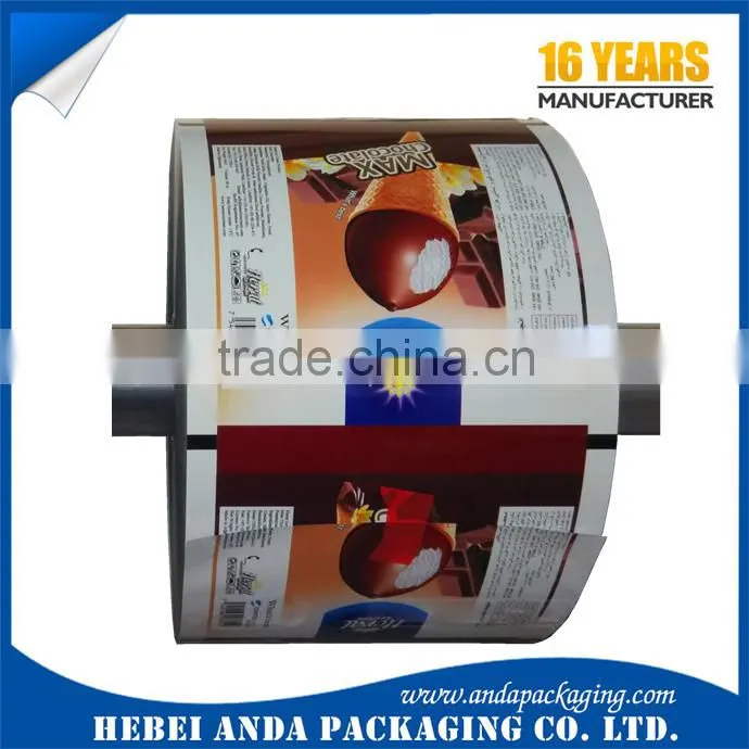 Flexible plastic roll film packaging popsicle /plastic frozen food packaging bag/ ice candy plastic wrapper