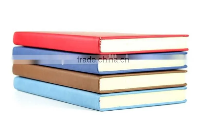 Simple design high quality 2016/2017 embossed leather diary with multicolor