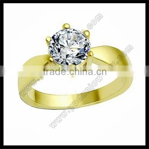 IP Plated Stainless Steel Ring Heart CZ Rose Gold ring for girl
