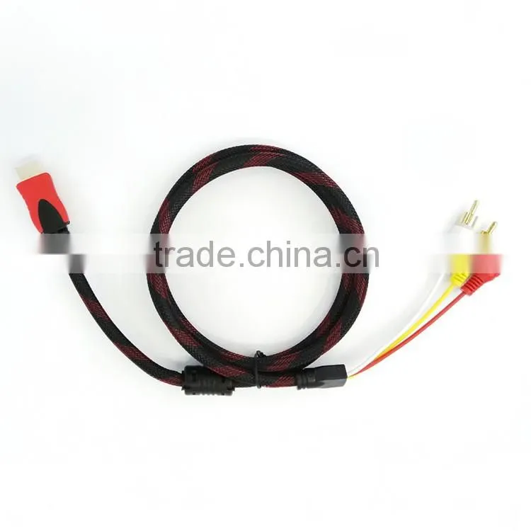 Factory customized 1.5m/5ft hdmi to av adapter cable for computer/monitor/projector/home theater