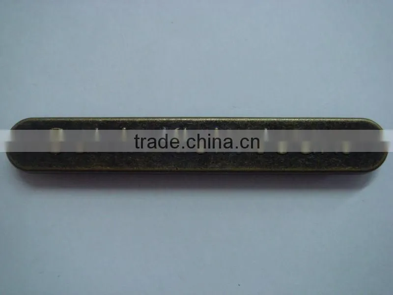 two holes metal plate for leather bag