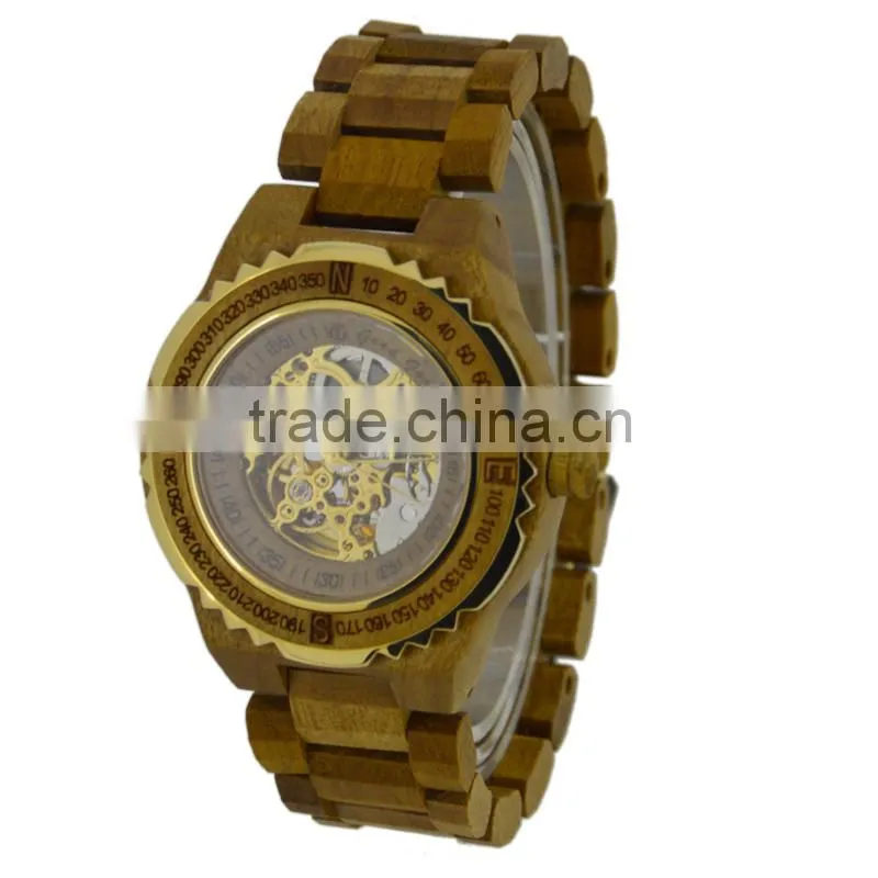Bewell alloy&wood watch Newly Designed Date Time Health-caring Wrist Watch