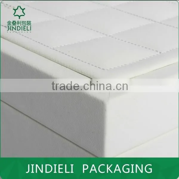 creative design beauty white leather cosmetic box packaging
