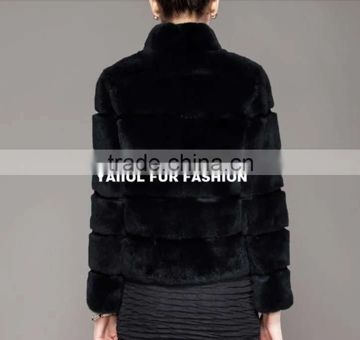 rex14044 High Quality real rabbit Fur Coat girls