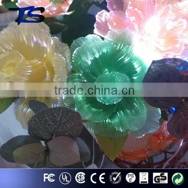High quality and have CE and ROHS Floor Color change led fiber optic flowers with ceramics pot for sale .