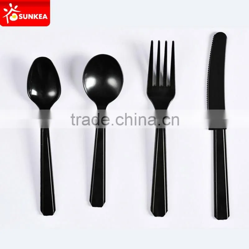 Disposable heavyduty plastic cake fork and knife set