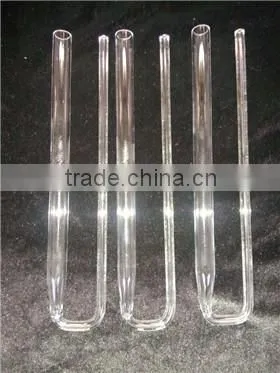 U tube with conical connection quartz chemistry laboratory apparatus