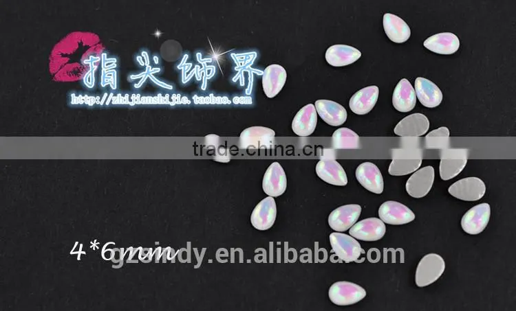 Korean Style Flat Back Glass Resin Stone Opal Decorative Stones ZX:SZ574