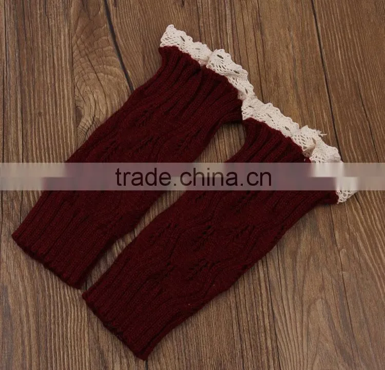 Europe and America Style Lovely Leaves Boot Socks Hollow Diamond Lace Boots Socks