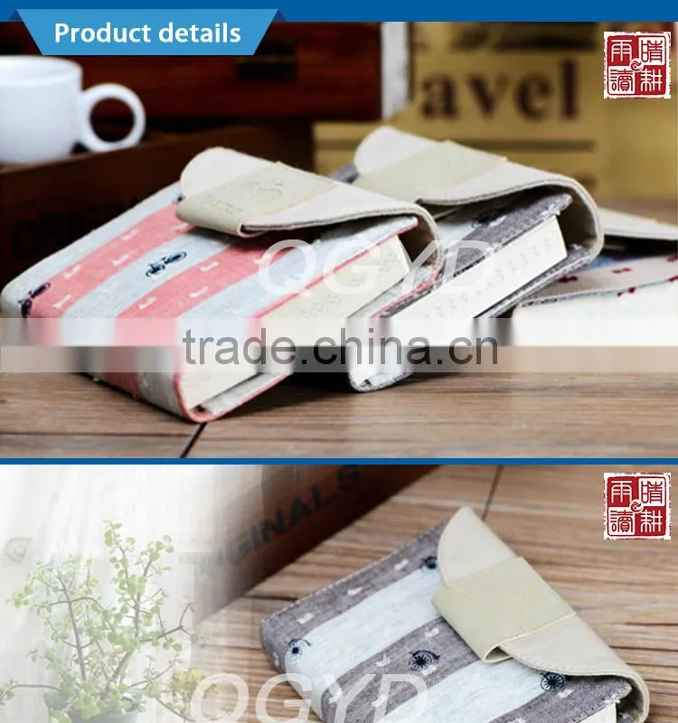 fabric cover magnetic notebook with grid inside pages