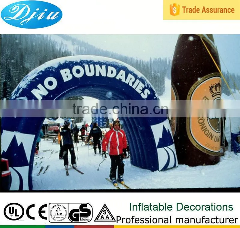 DJ-GM-50 popular bear design cartoon event entrance arch blue advertising inflatable arch with logo
