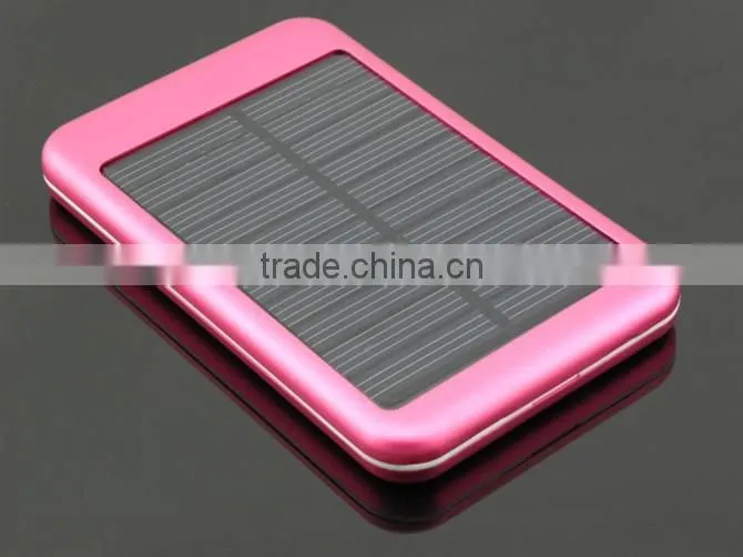 High quality Newest Hot5000mAh Lithium battery external travel solar charger power bank