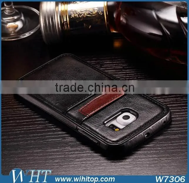 Luxury Leather Mobile Phone Case for Samsung Galaxy S6 S6 Edge With Card Slot