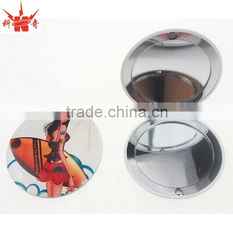 Luxury Oval Silver Pocket Mirror With Push Button Clasp Mirror
