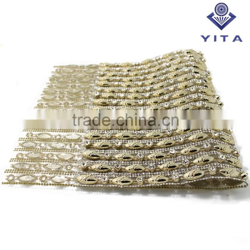 glue back crystal hot fix rhinestone mesh sheet trimming for shoe and cloth