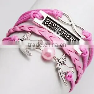 Custom logo womens leather bracelets