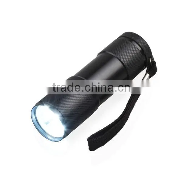 Free Laser Logo Aluminum Alloy Promotional 9 LED Fleshlight Torch